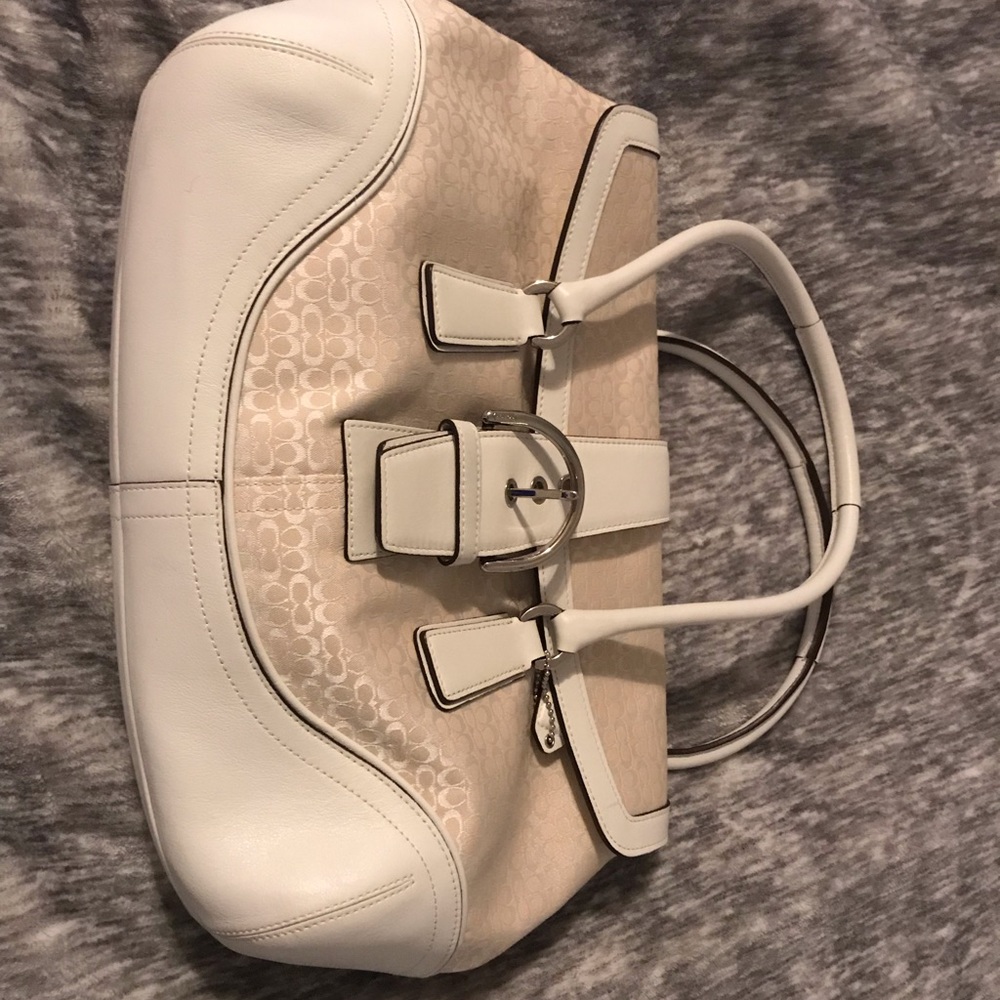 Y2K White and creme coach purse NEVER USED